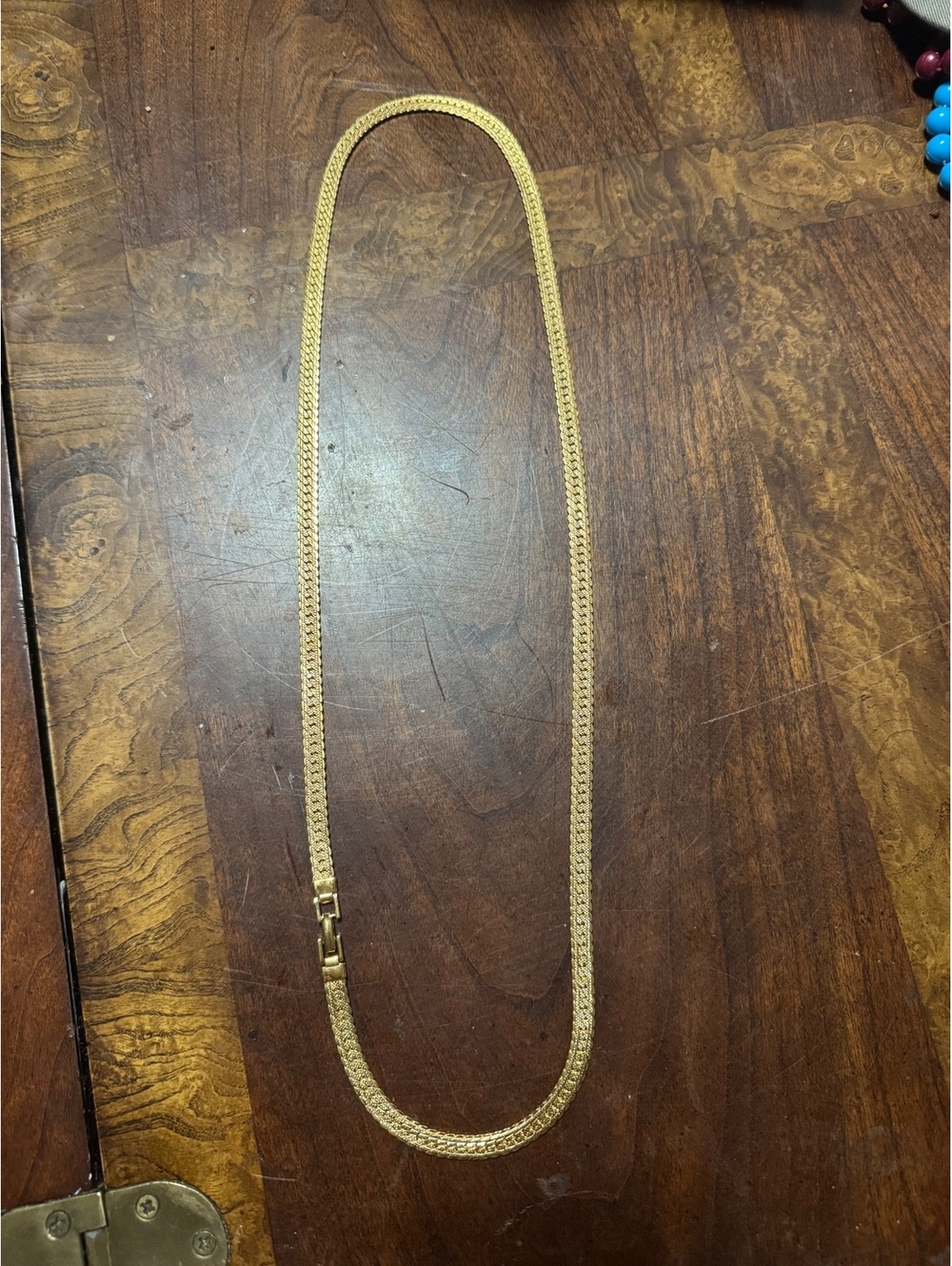 Vintage 30” Napier Gold Tone Panther Link Mesh Necklace Long Chain Signed 1980s